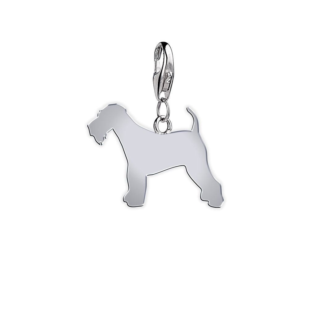 Airedale Terrier Silhouette Silver Charm - MYLEE London
