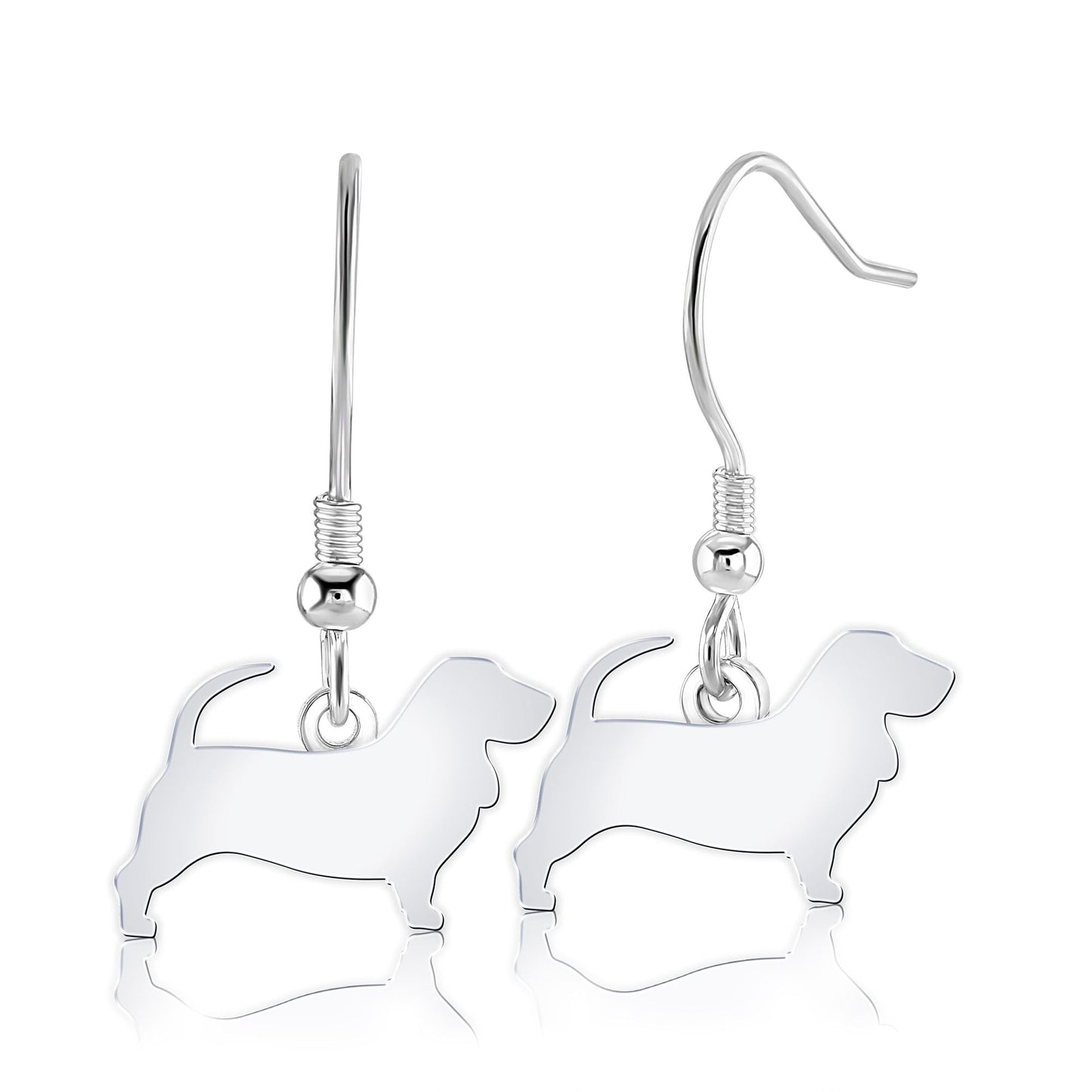 Basset Fauve De Bretagne Silhouette Silver Earrings - MYLEE London
