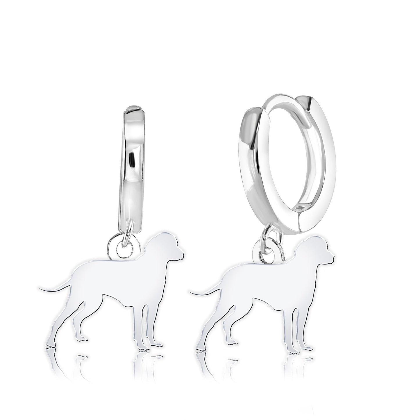 Bavarian Mountain Hound Silhouette Silver Earrings - MYLEE London