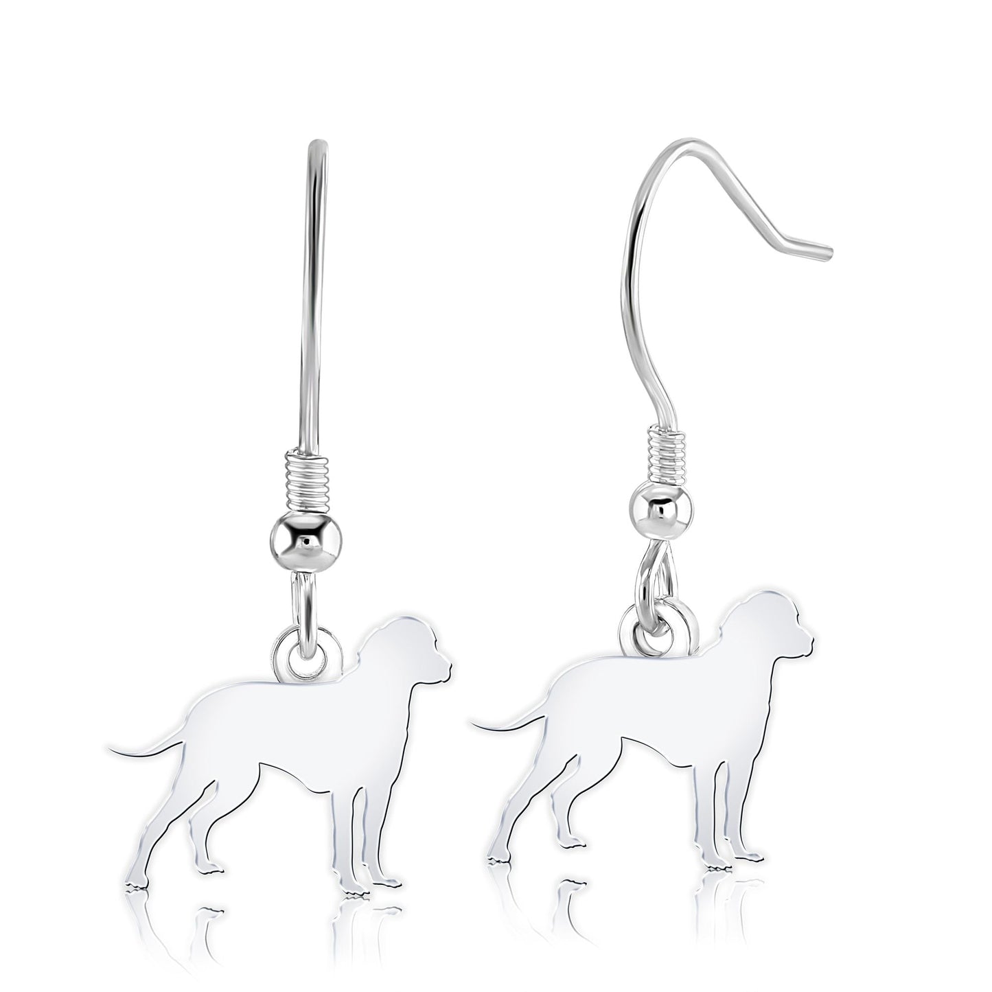 Bavarian Mountain Hound Silhouette Silver Earrings - MYLEE London