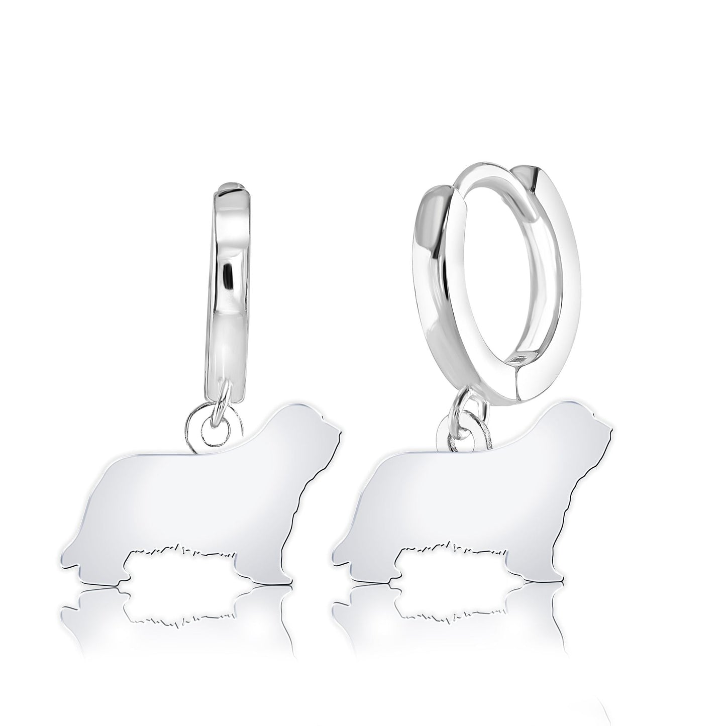 Bearded Collie Silhouette Silver Earrings - MYLEE London