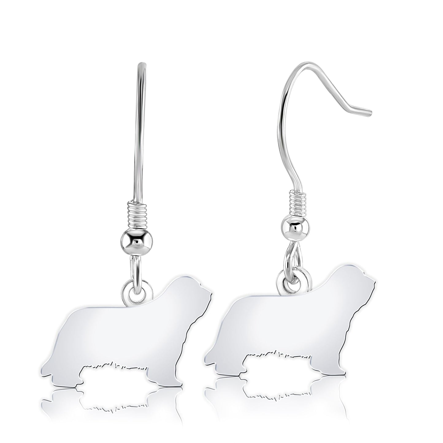 Bearded Collie Silhouette Silver Earrings - MYLEE London