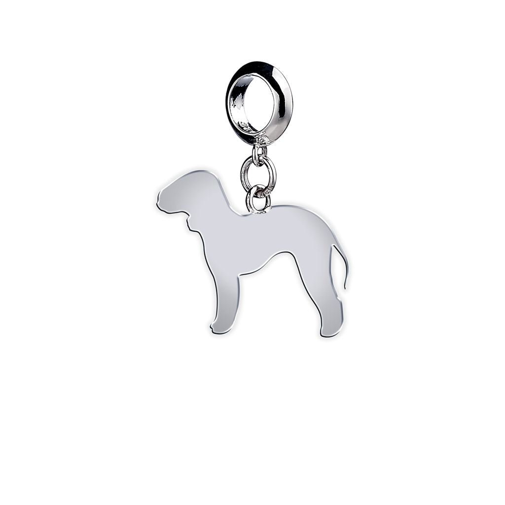Bedlington Terrier Silhouette Silver Charm - MYLEE London