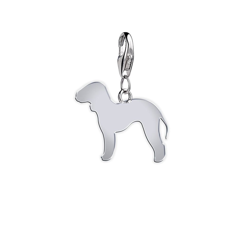 Bedlington Terrier Silhouette Silver Charm - MYLEE London