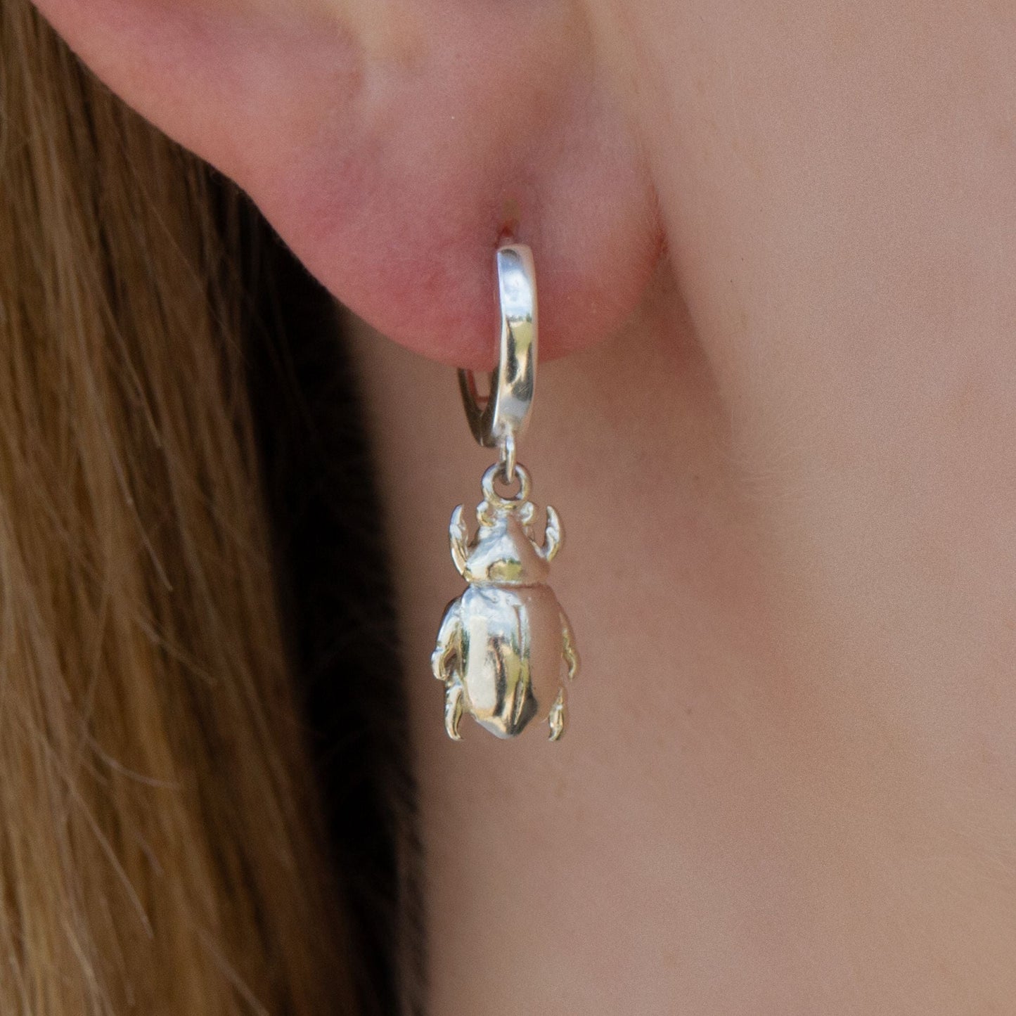 Beetle Silver Earrings - MYLEE London