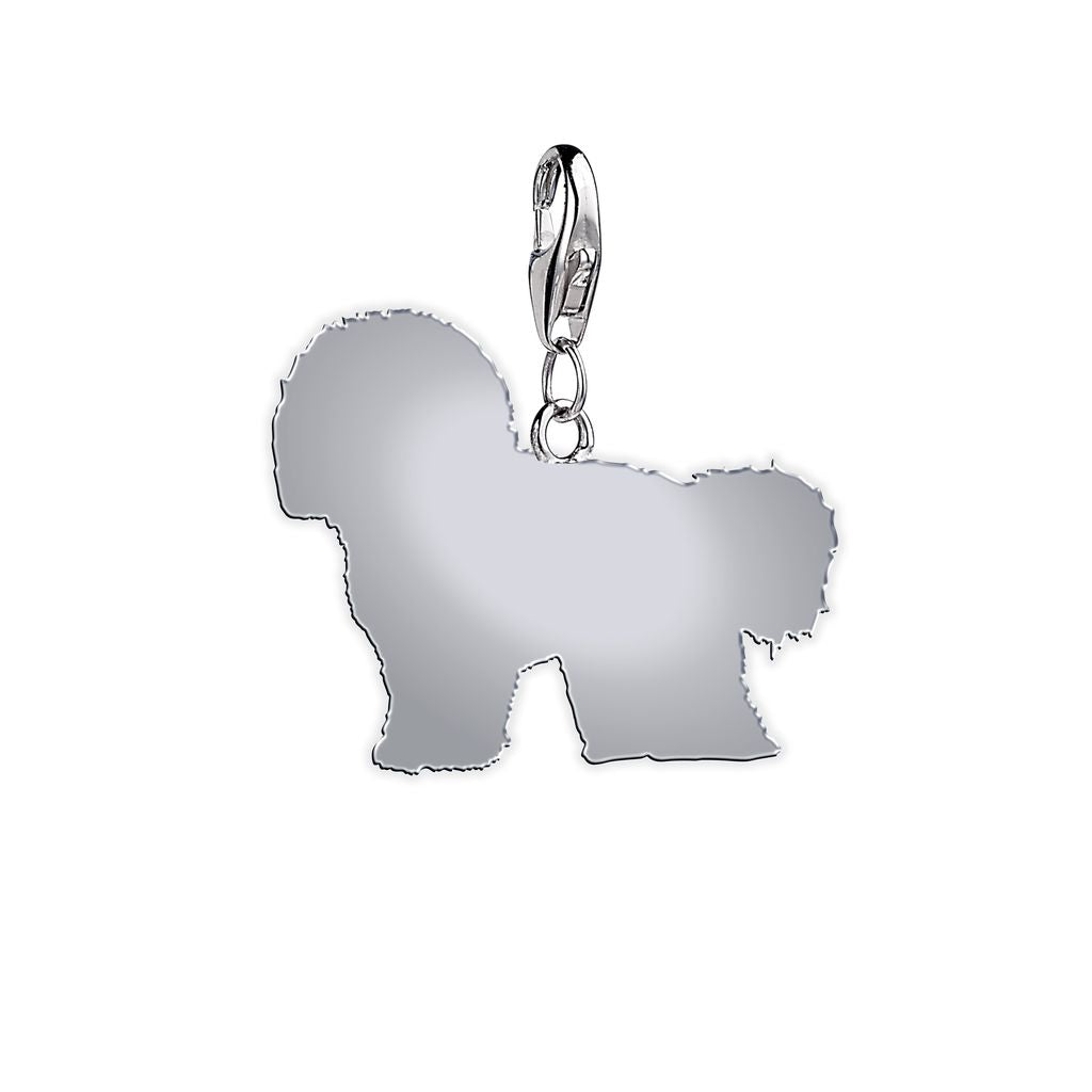 Bichon Frise Silhouette Silver Charm - MYLEE London