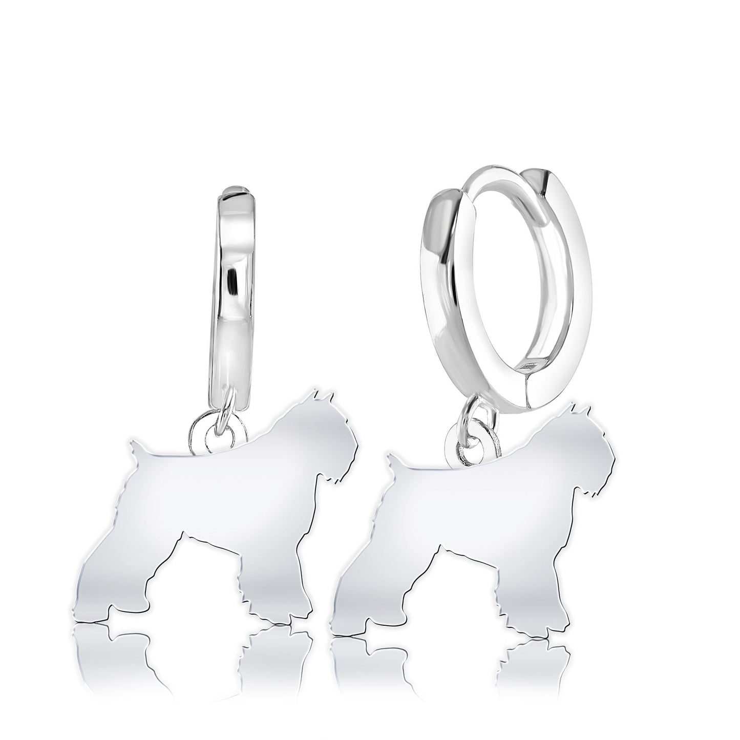 Bouvier Des Flandres Silhouette Silver Earrings - MYLEE London