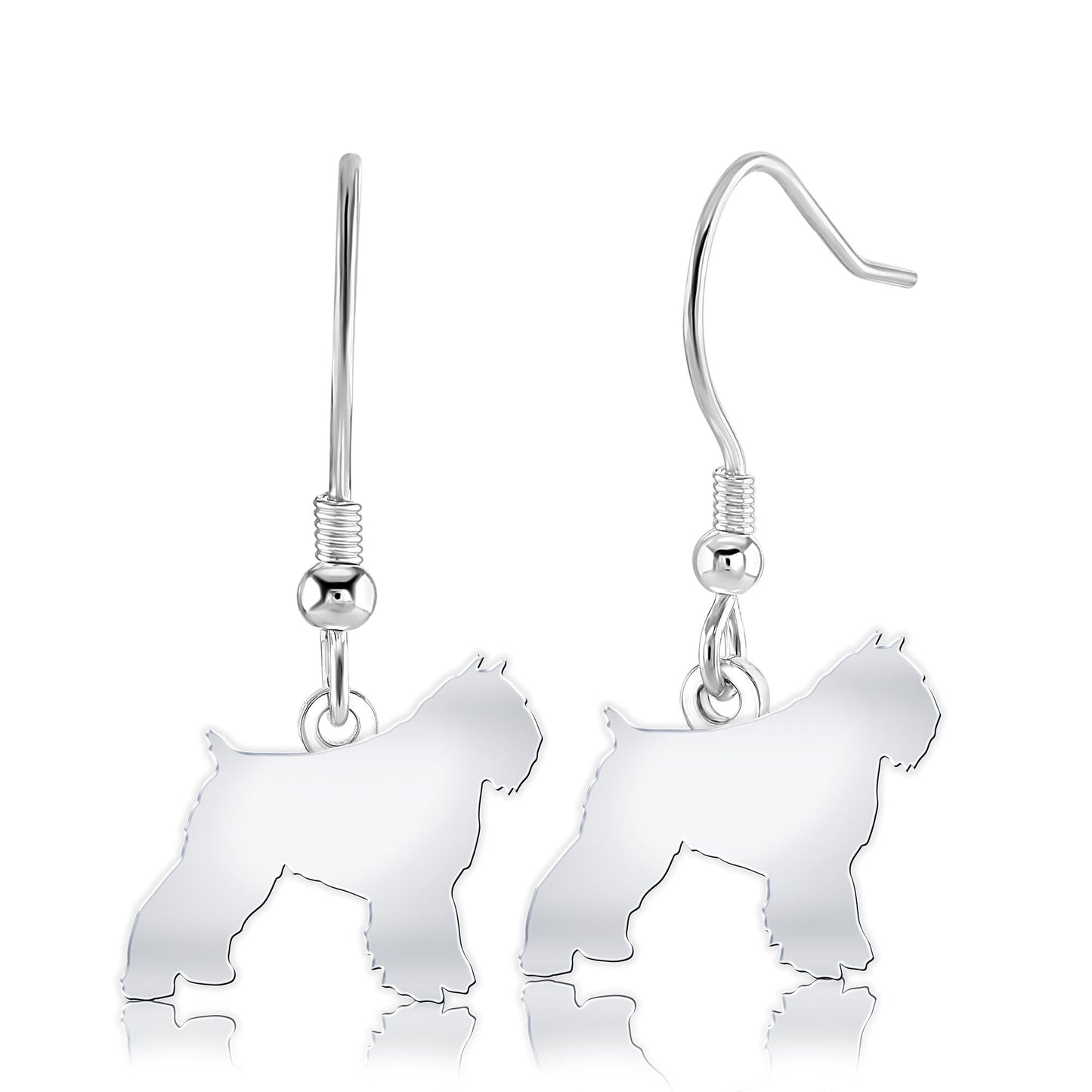 Bouvier Des Flandres Silhouette Silver Earrings - MYLEE London