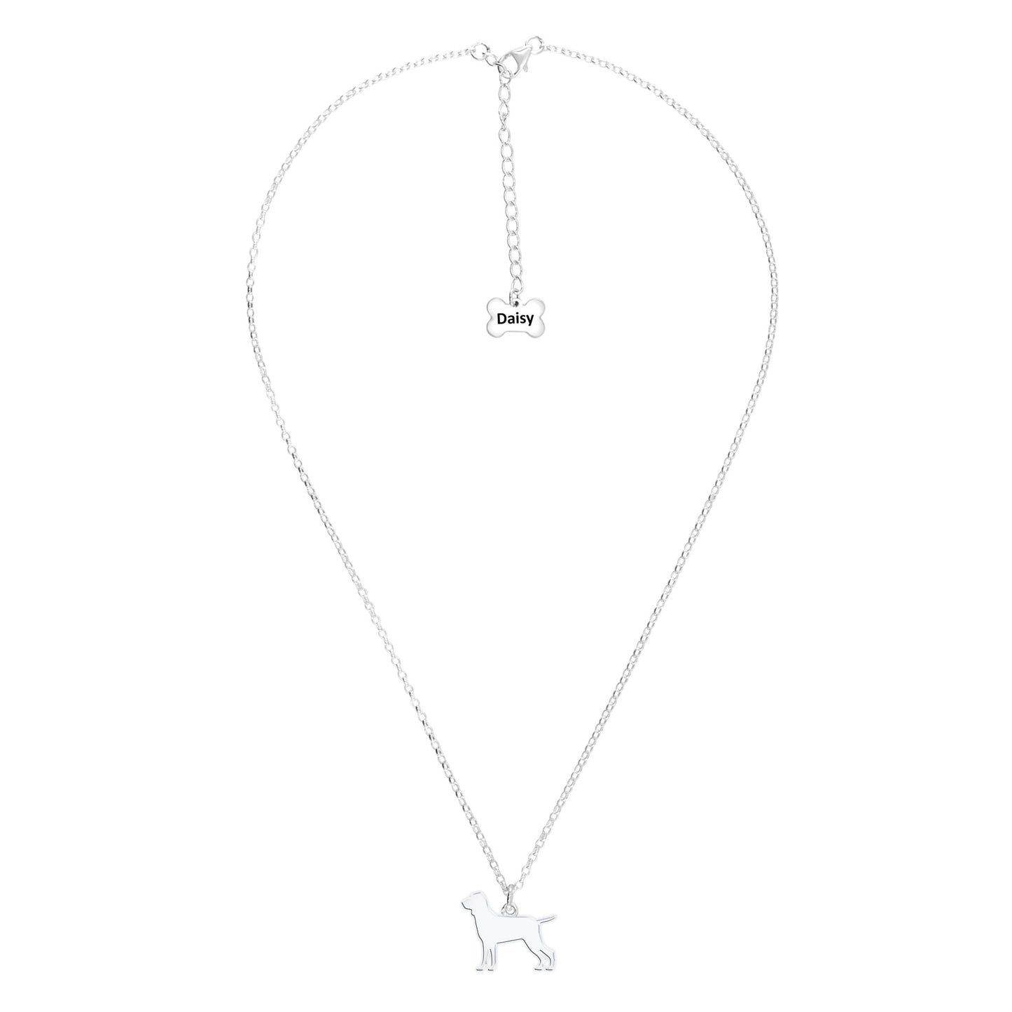 Bracco Italiano Silhouette Silver Necklace - Personalised - MYLEE London
