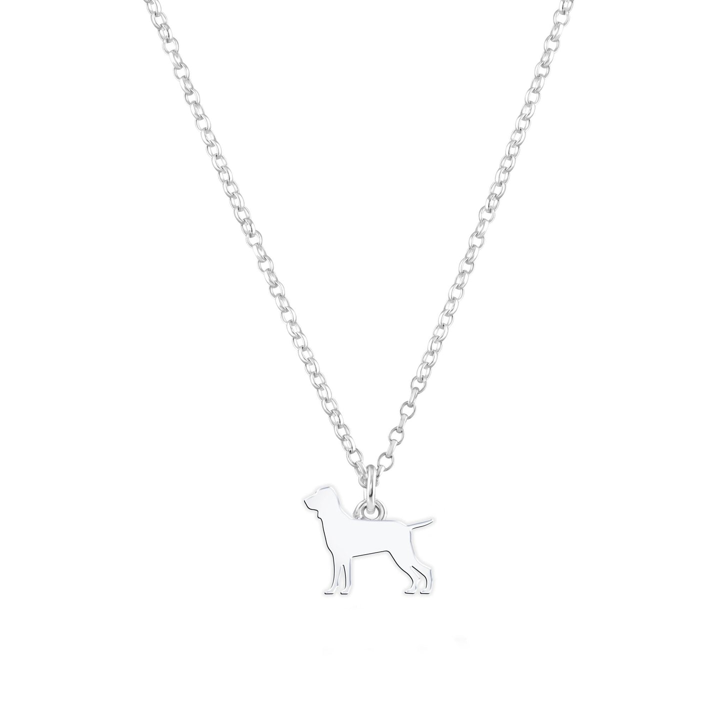 Bracco Italiano Silhouette Silver Necklace - Personalised - MYLEE London