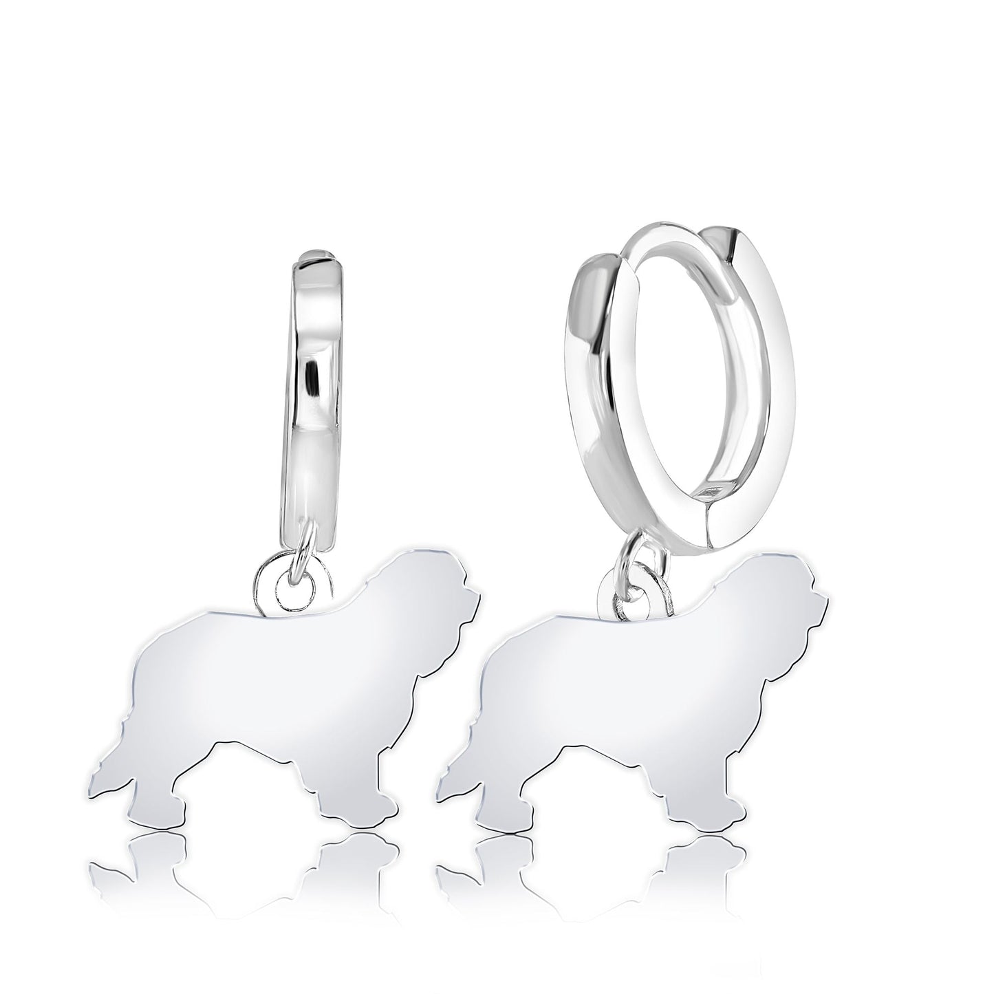 Cavalier King Charles Spaniel Silhouette Silver Earrings - MYLEE London