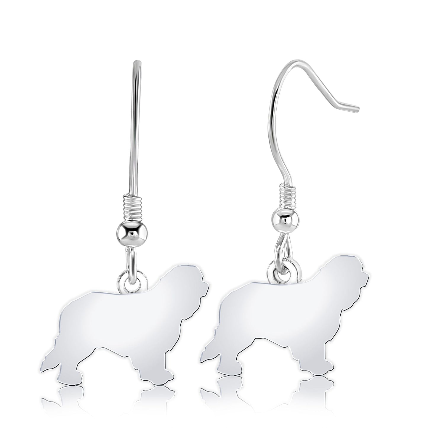 Cavalier King Charles Spaniel Silhouette Silver Earrings - MYLEE London