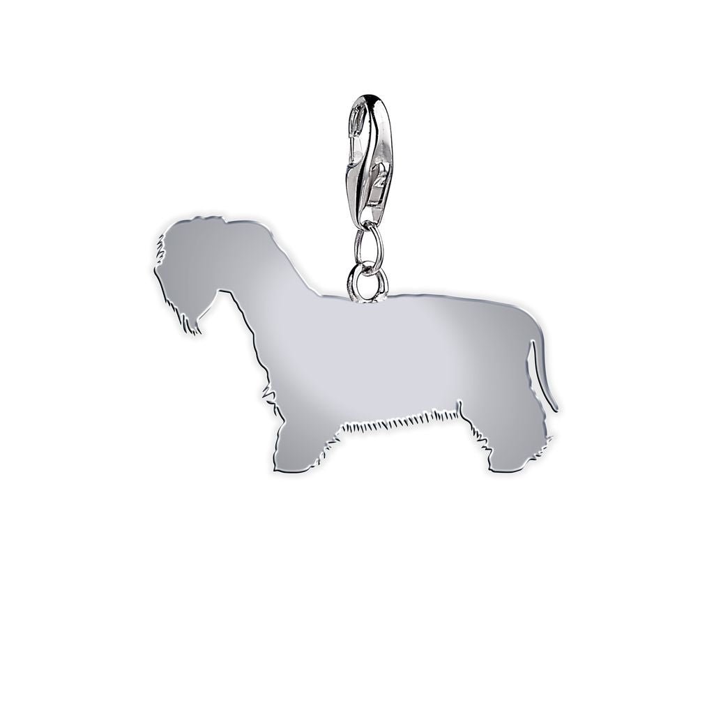 Cesky Terrier Silhouette Silver Charm - MYLEE London