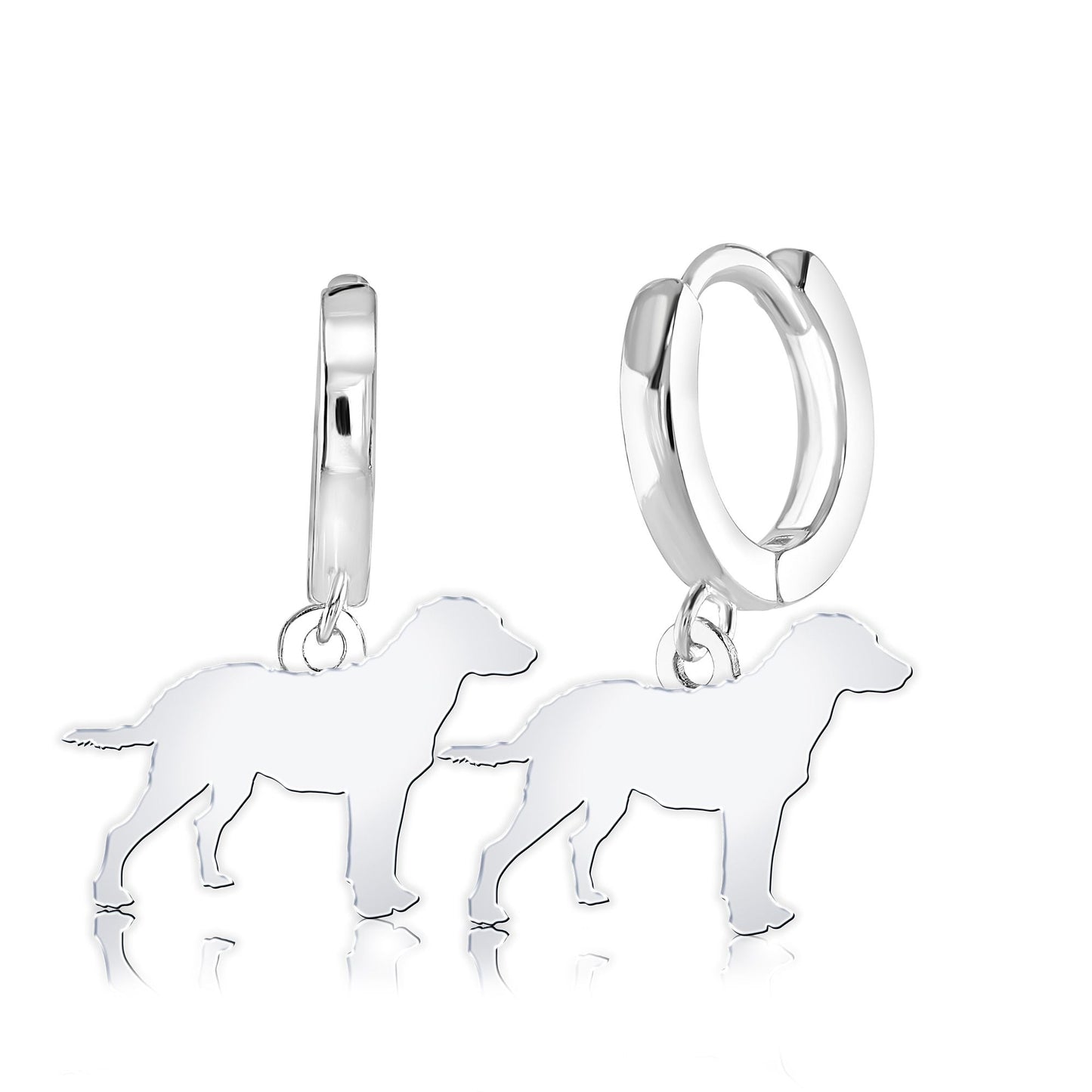 Chesapeake Bay Retriever Silhouette Silver Earrings - MYLEE London