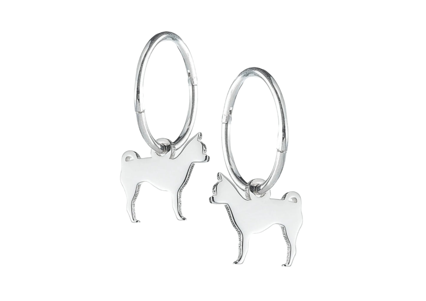 Chihuahua Silhouette Silver Earrings - MYLEE London