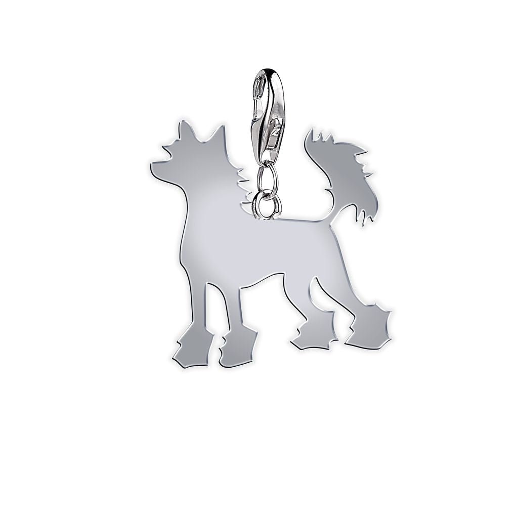 Chinese Crested Silhouette Silver Charm - MYLEE London