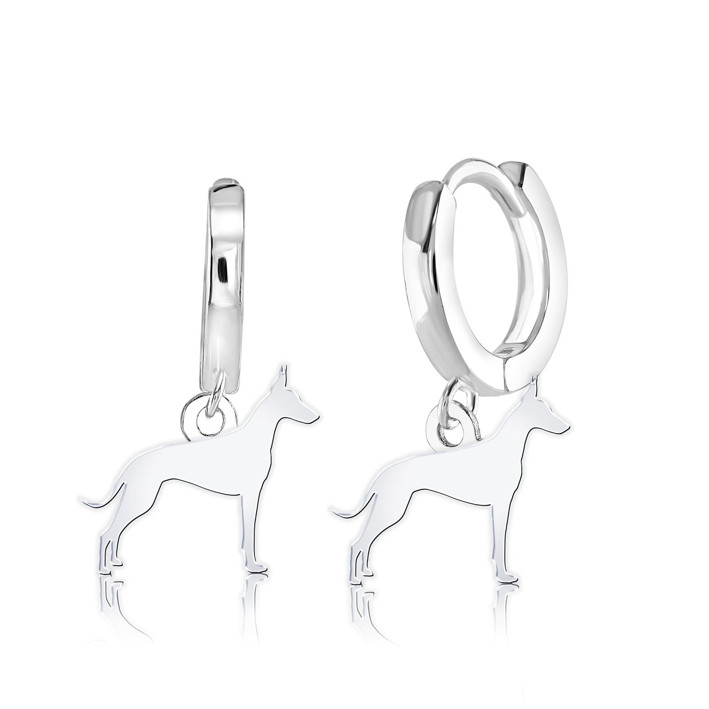 Cirneco dell'Etna Silhouette Silver Earrings - MYLEE London