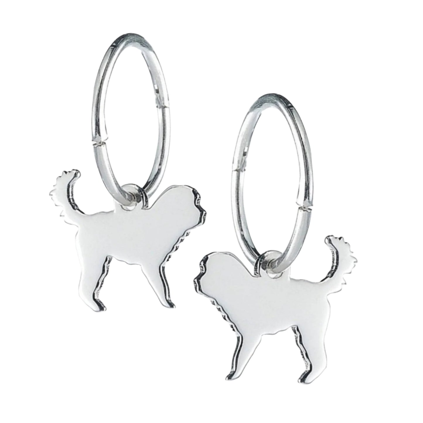 Cockapoo Silhouette Silver Earrings - MYLEE London