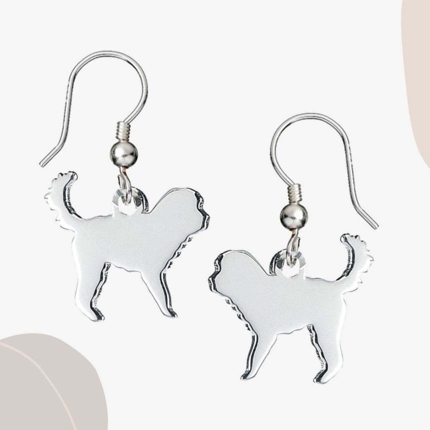 Cockapoo Silhouette Silver Earrings - MYLEE London