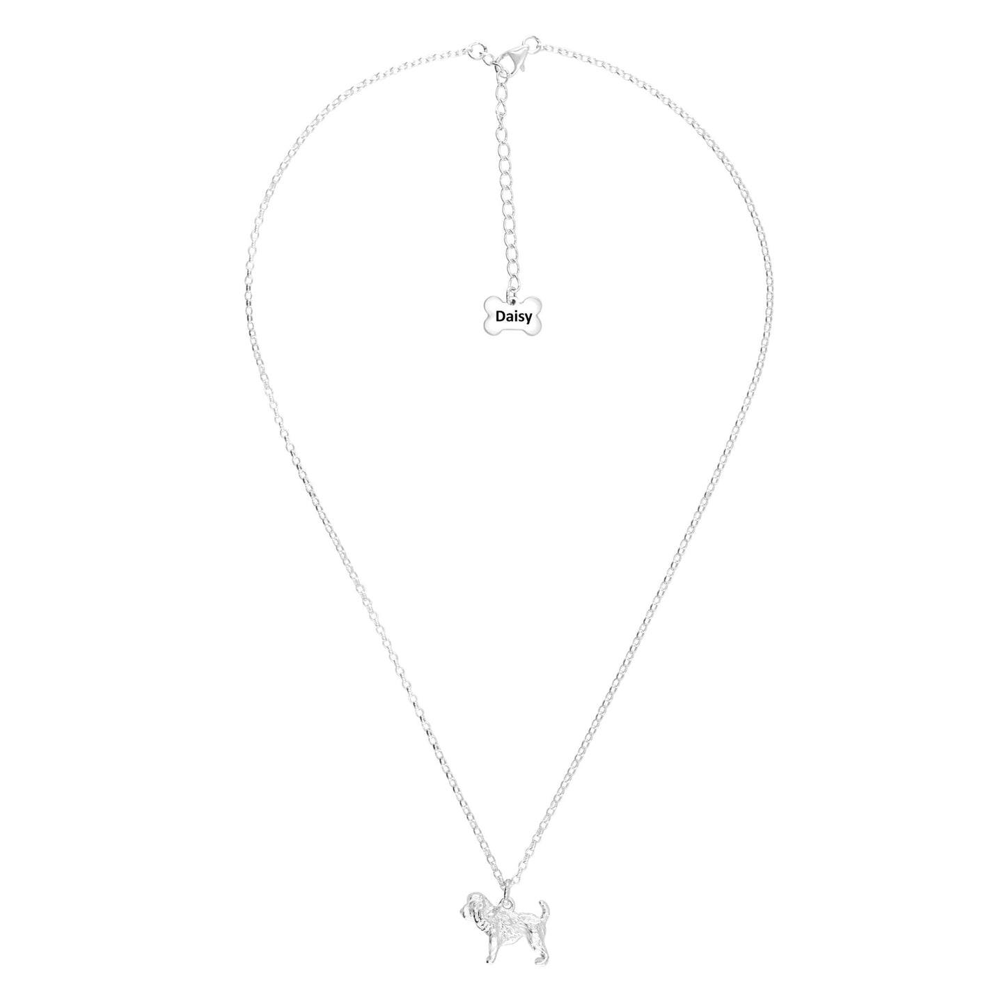 Cockapoo Silver Necklace - Personalised - MYLEE London