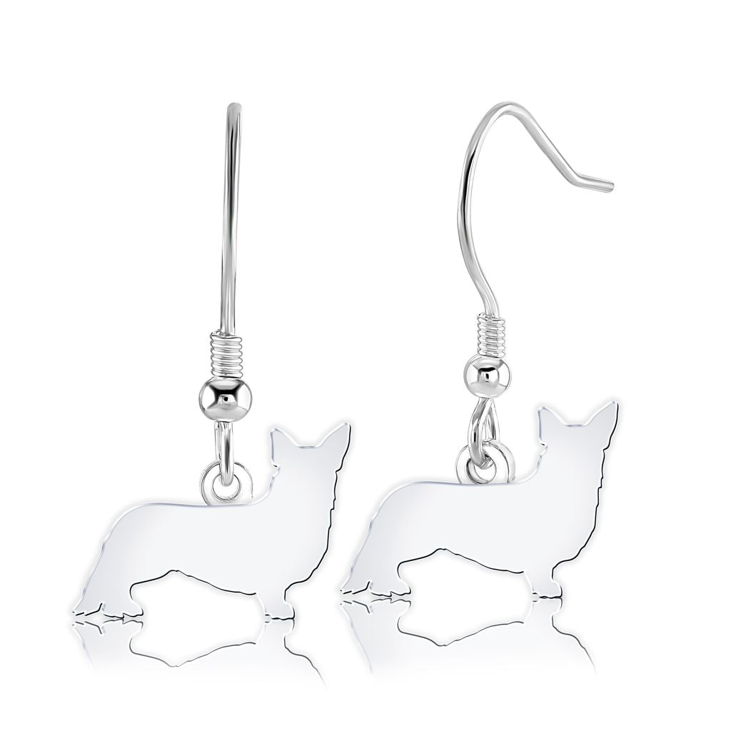 Corgi Silhouette Silver Earrings - MYLEE London