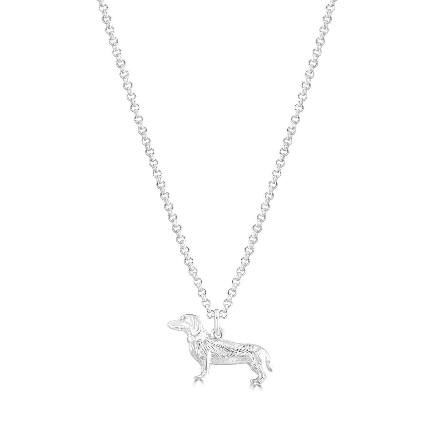 Dachshund Silver Necklace - Personalised - MYLEE London