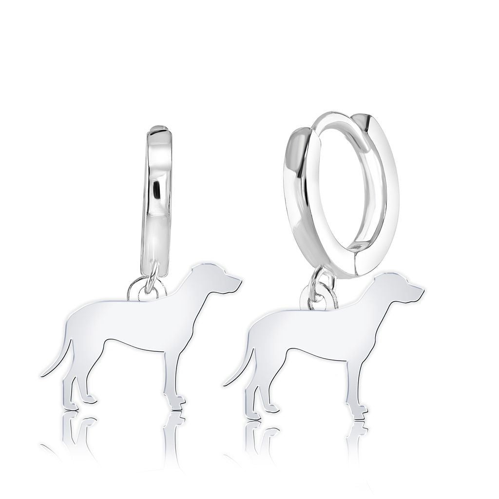 Dalmatian Silhouette Silver Earrings - MYLEE London