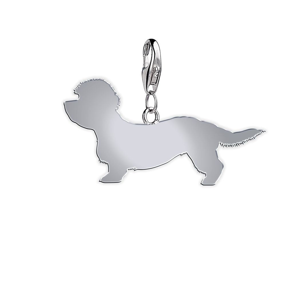Dandie Dinmont Terrier Silhouette Silver Charm - MYLEE London
