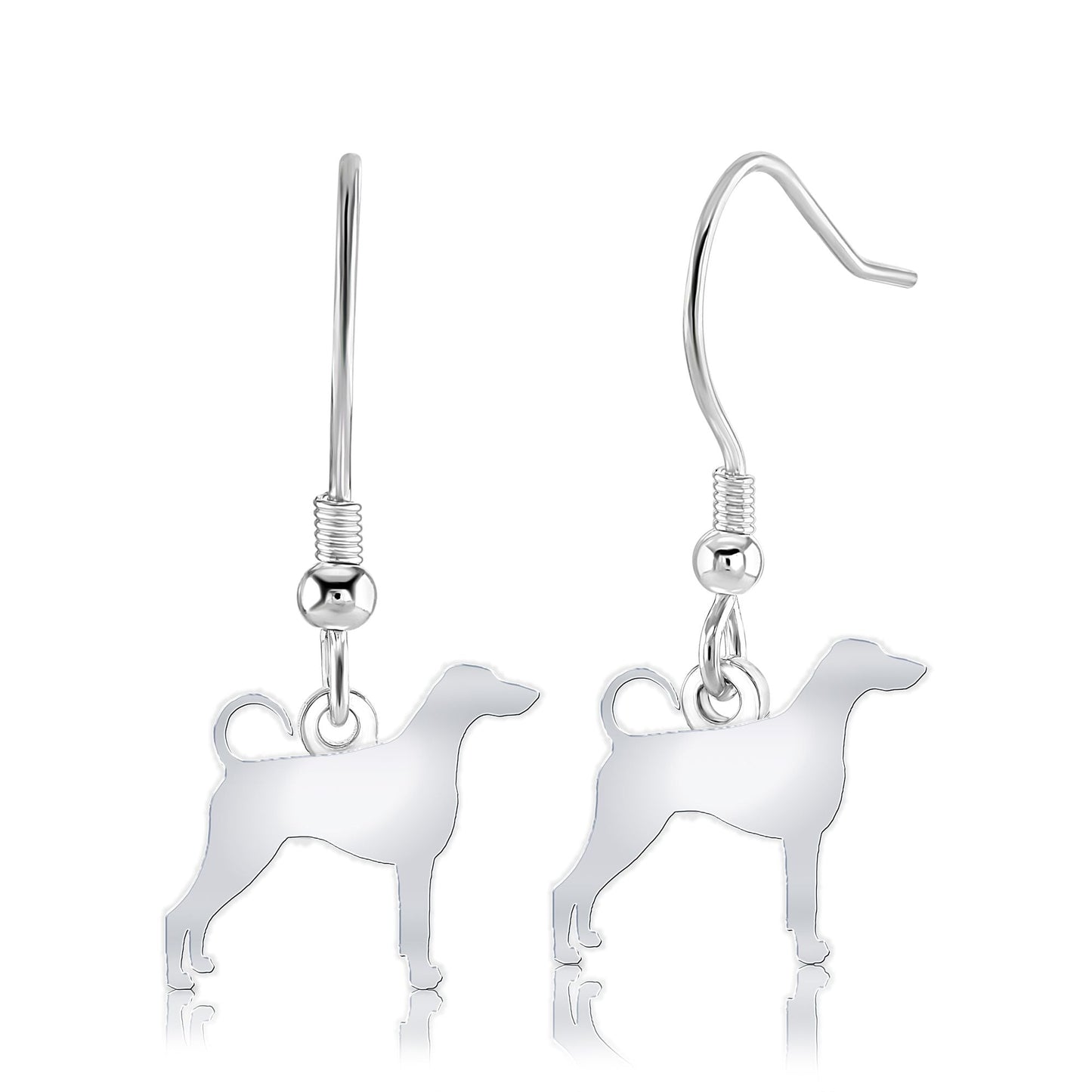 Dobermann Silhouette Silver Earrings - MYLEE London