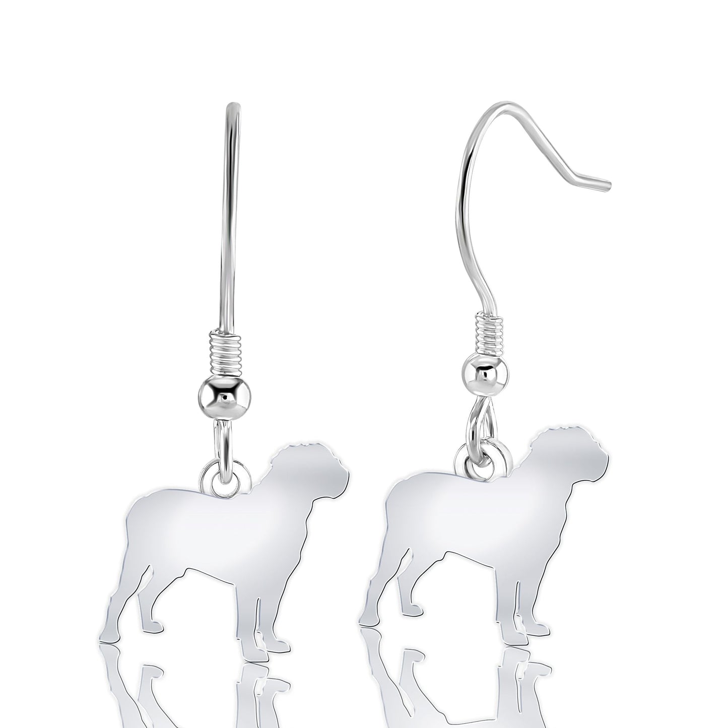 Dogue De Bordeaux Silhouette Silver Earrings - MYLEE London