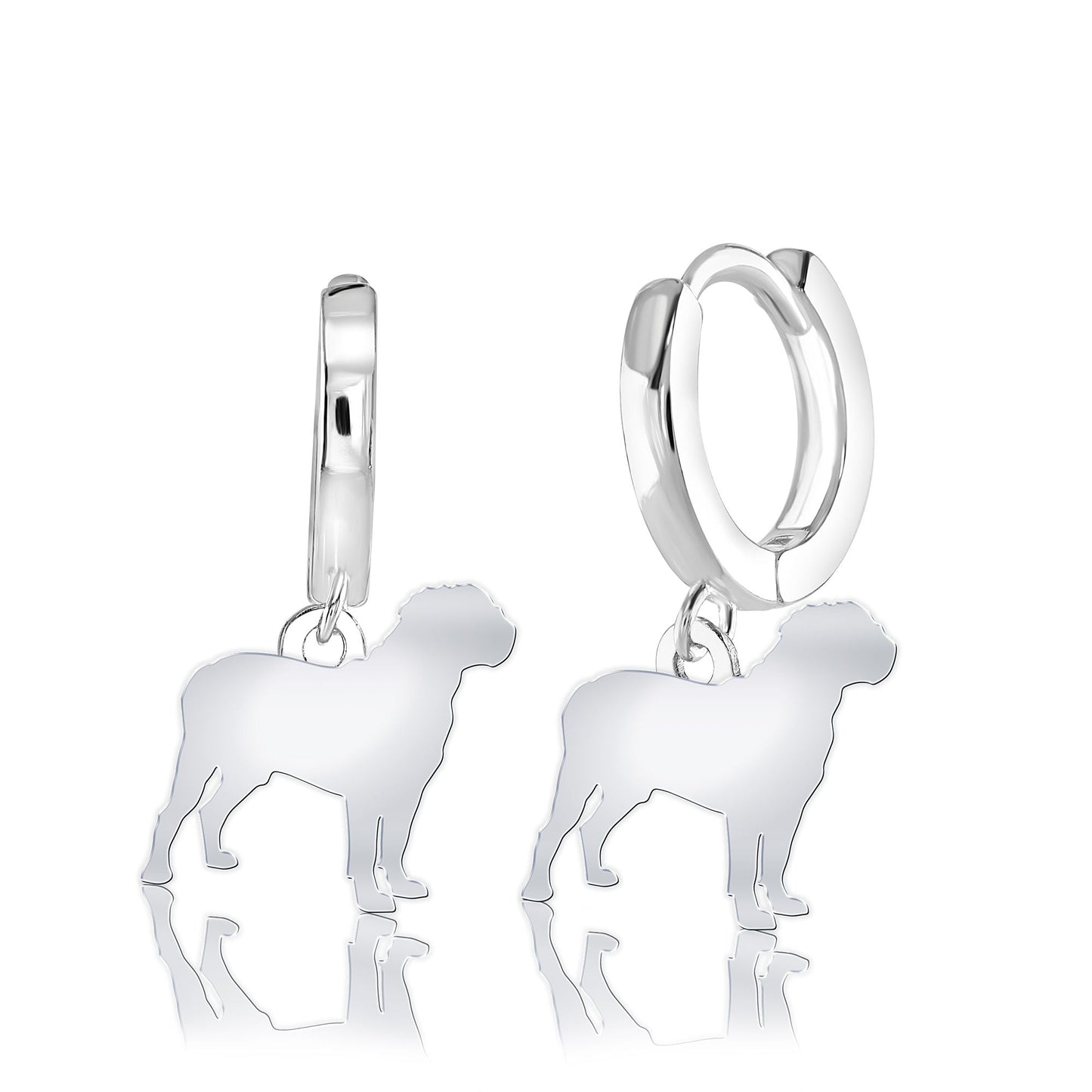 Dogue De Bordeaux Silhouette Silver Earrings - MYLEE London
