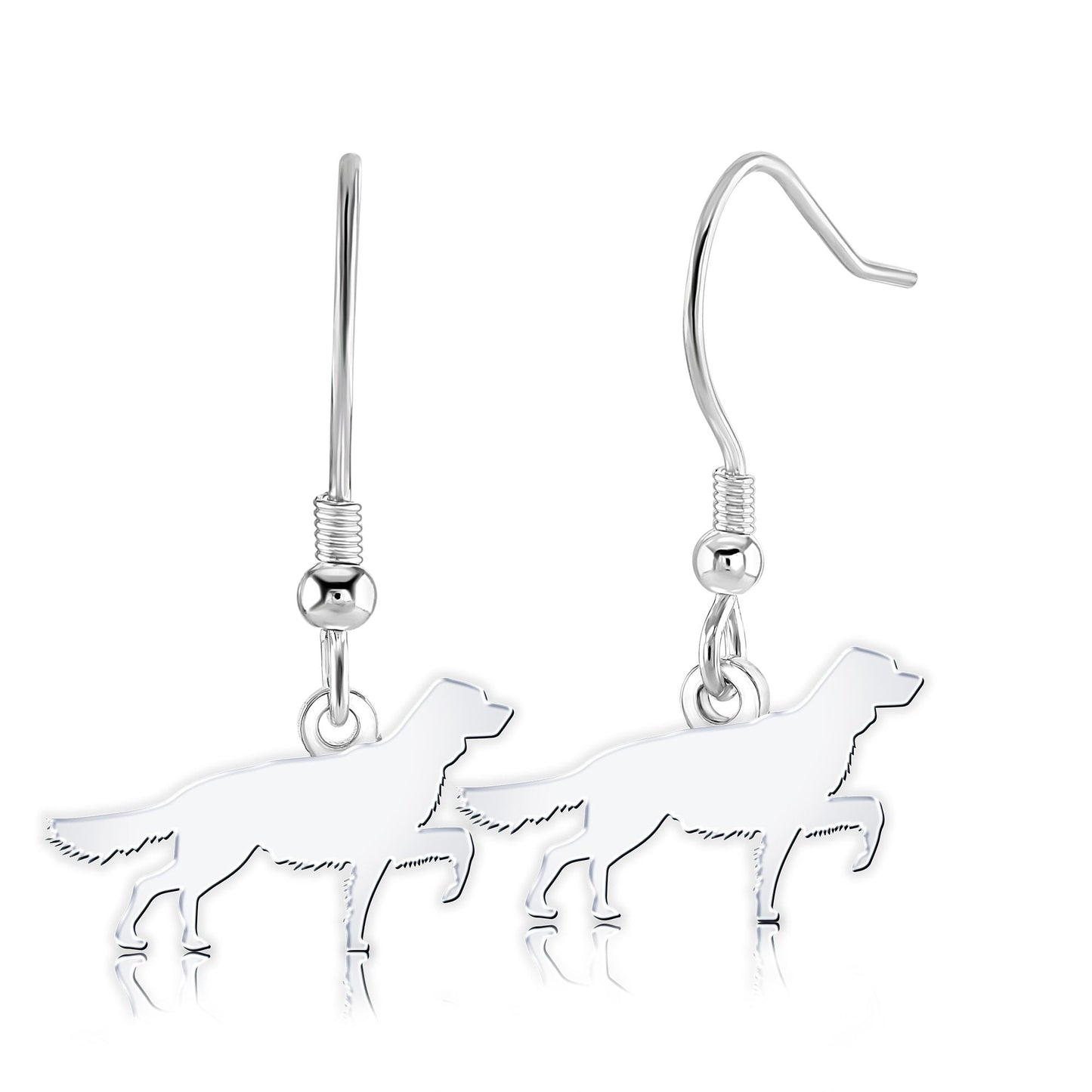 English Setter Silhouette Silver Earrings - MYLEE London