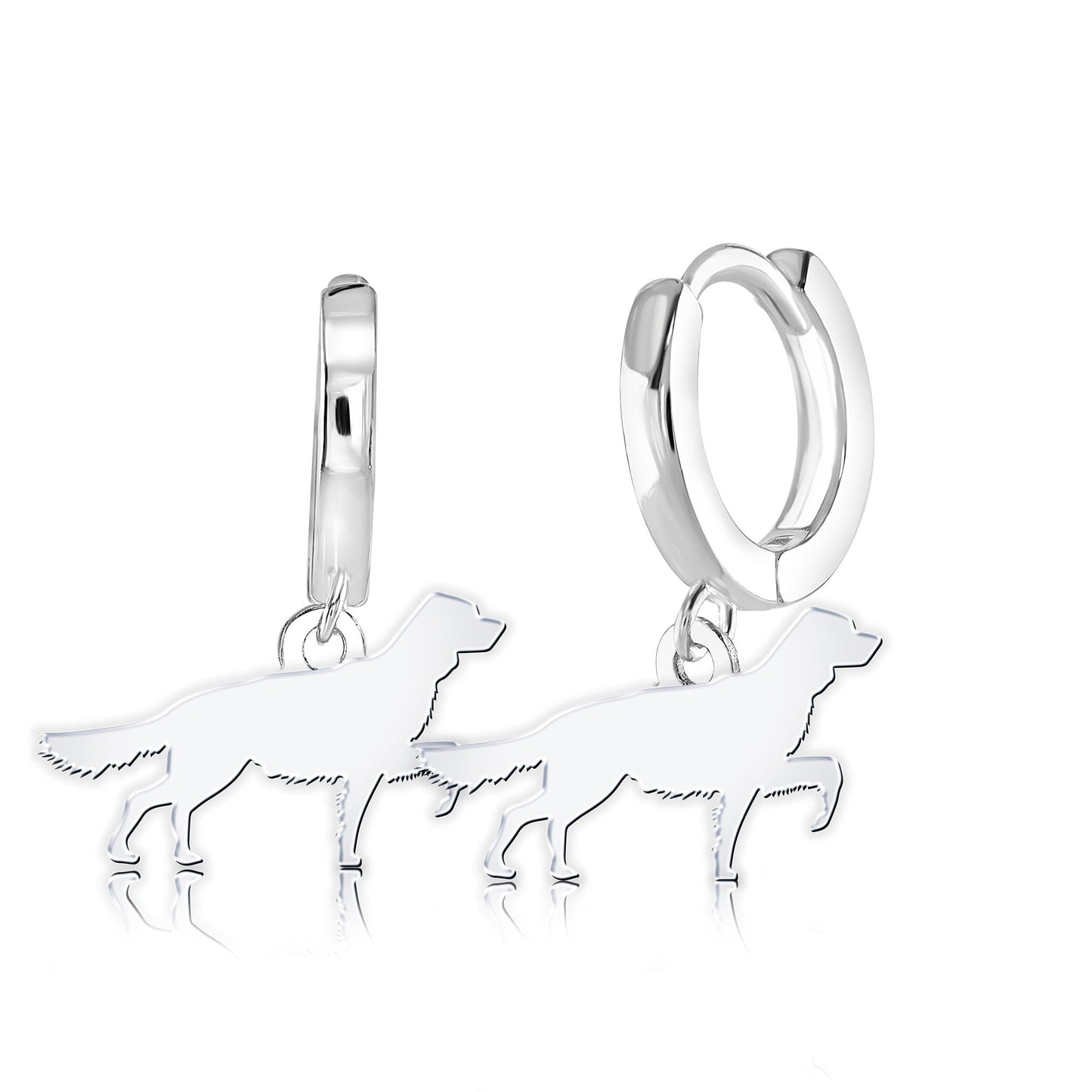 English Setter Silhouette Silver Earrings - MYLEE London