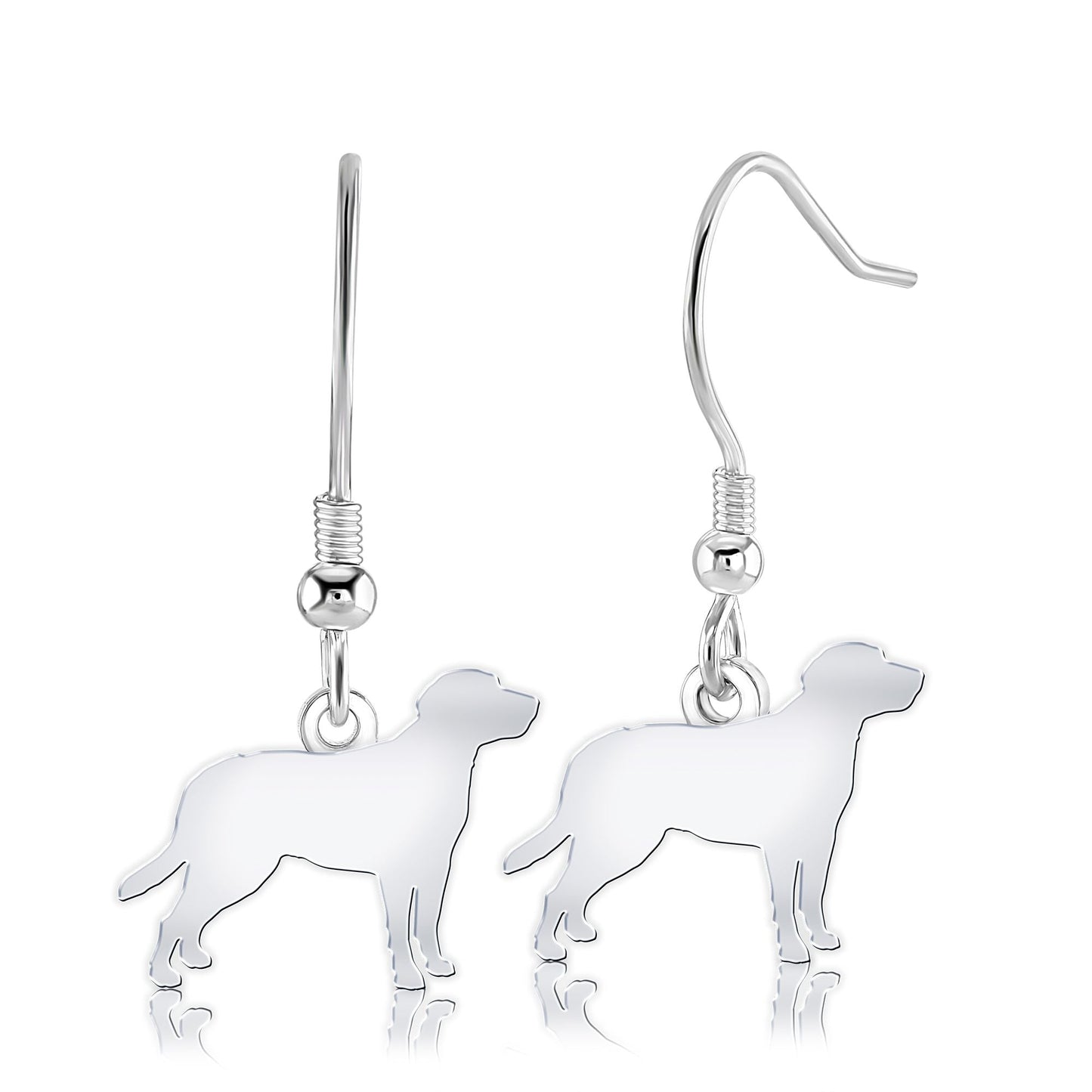 Entlebucher Mountain Dog Silhouette Silver Earrings - MYLEE London