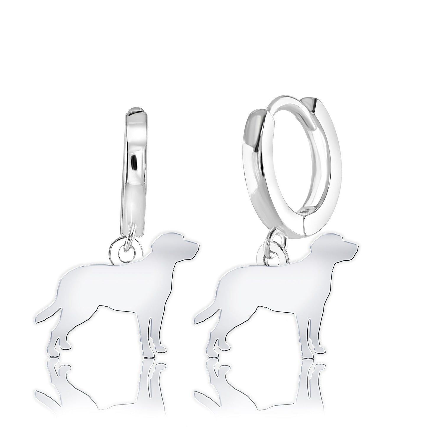 Entlebucher Mountain Dog Silhouette Silver Earrings - MYLEE London