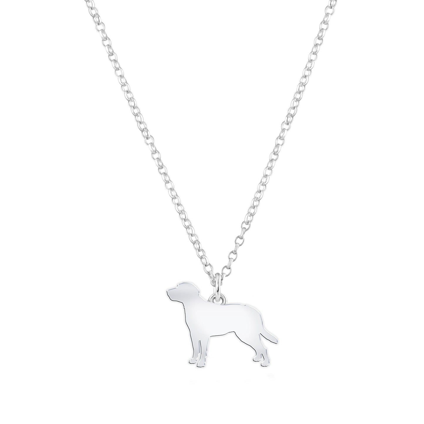 Entlebucher Mountain Dog Silhouette Silver Necklace - Personalised - MYLEE London