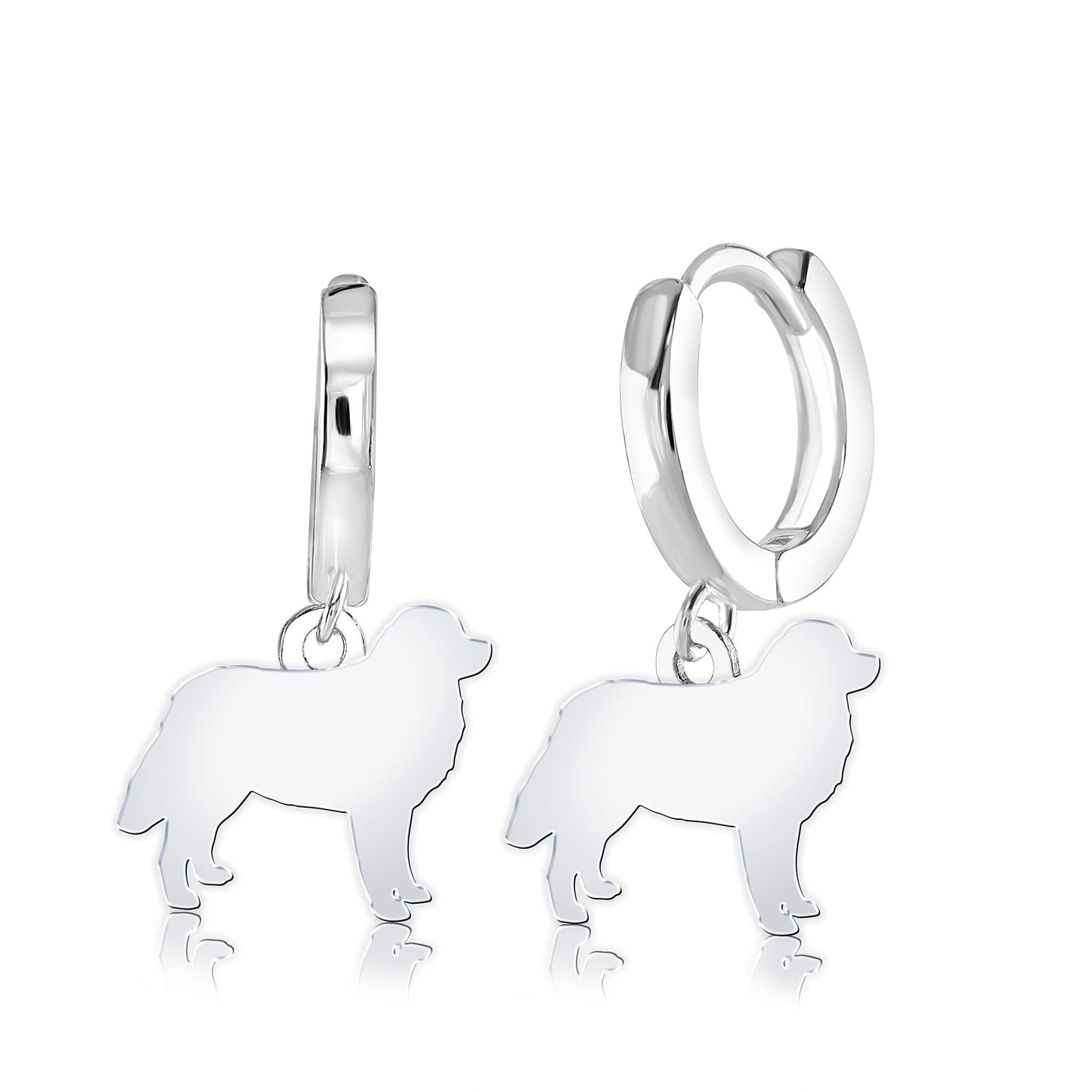 Estrela Mountain Dog Silhouette Silver Earrings - MYLEE London