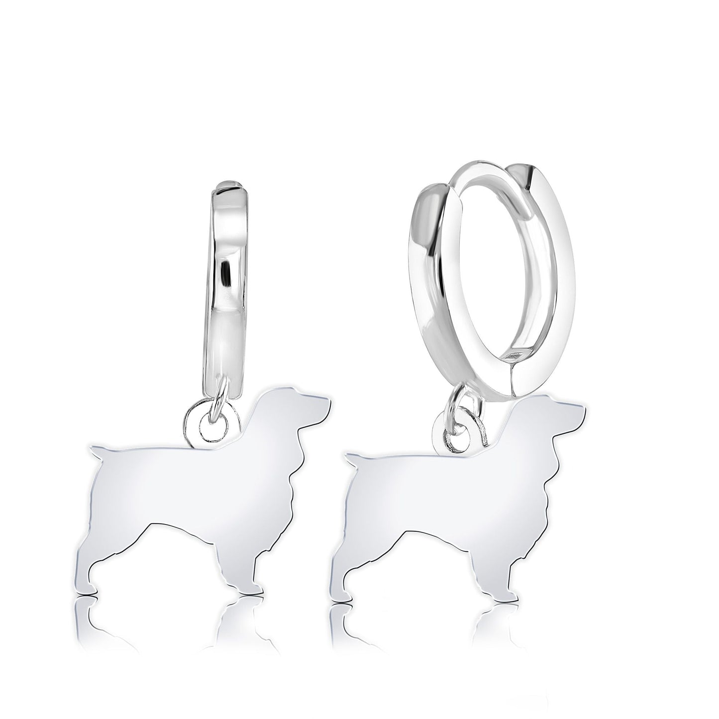 Field Spaniel Silhouette Silver Earrings - MYLEE London