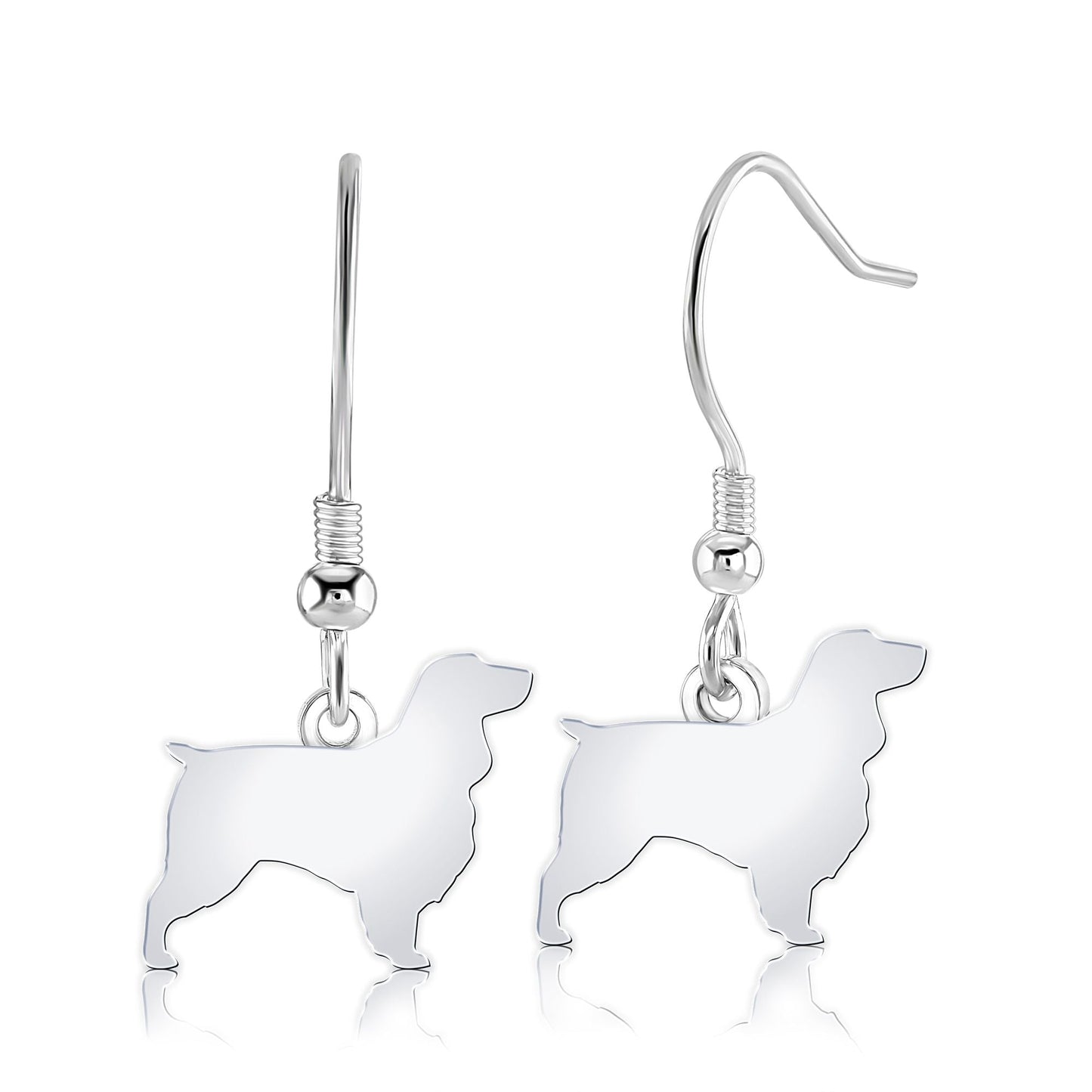 Field Spaniel Silhouette Silver Earrings - MYLEE London