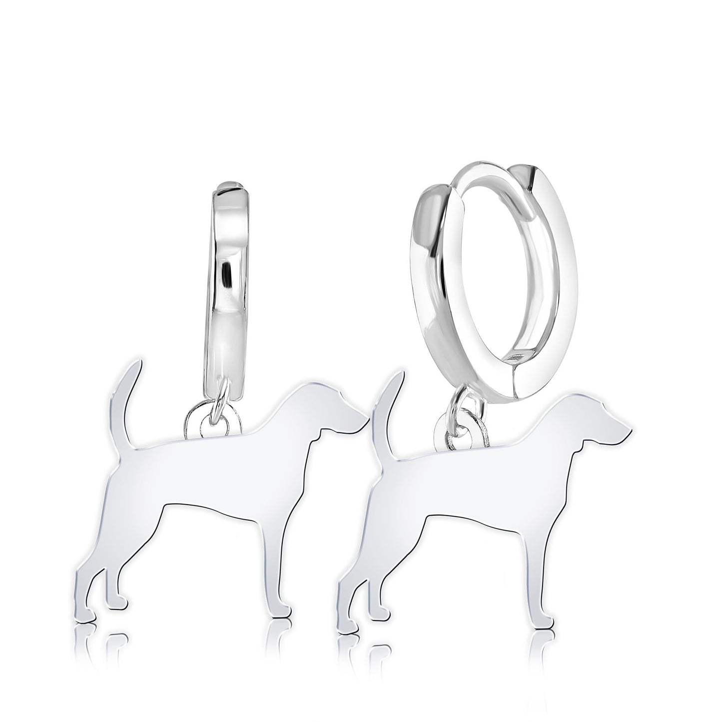 Foxhound Silhouette Silver Earrings - MYLEE London