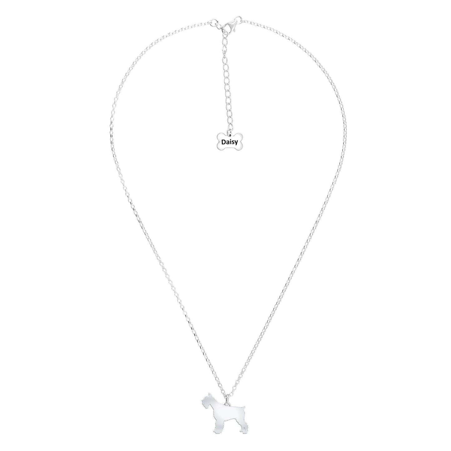 Giant Schnauzer Silhouette Silver Necklace - Personalised - MYLEE London