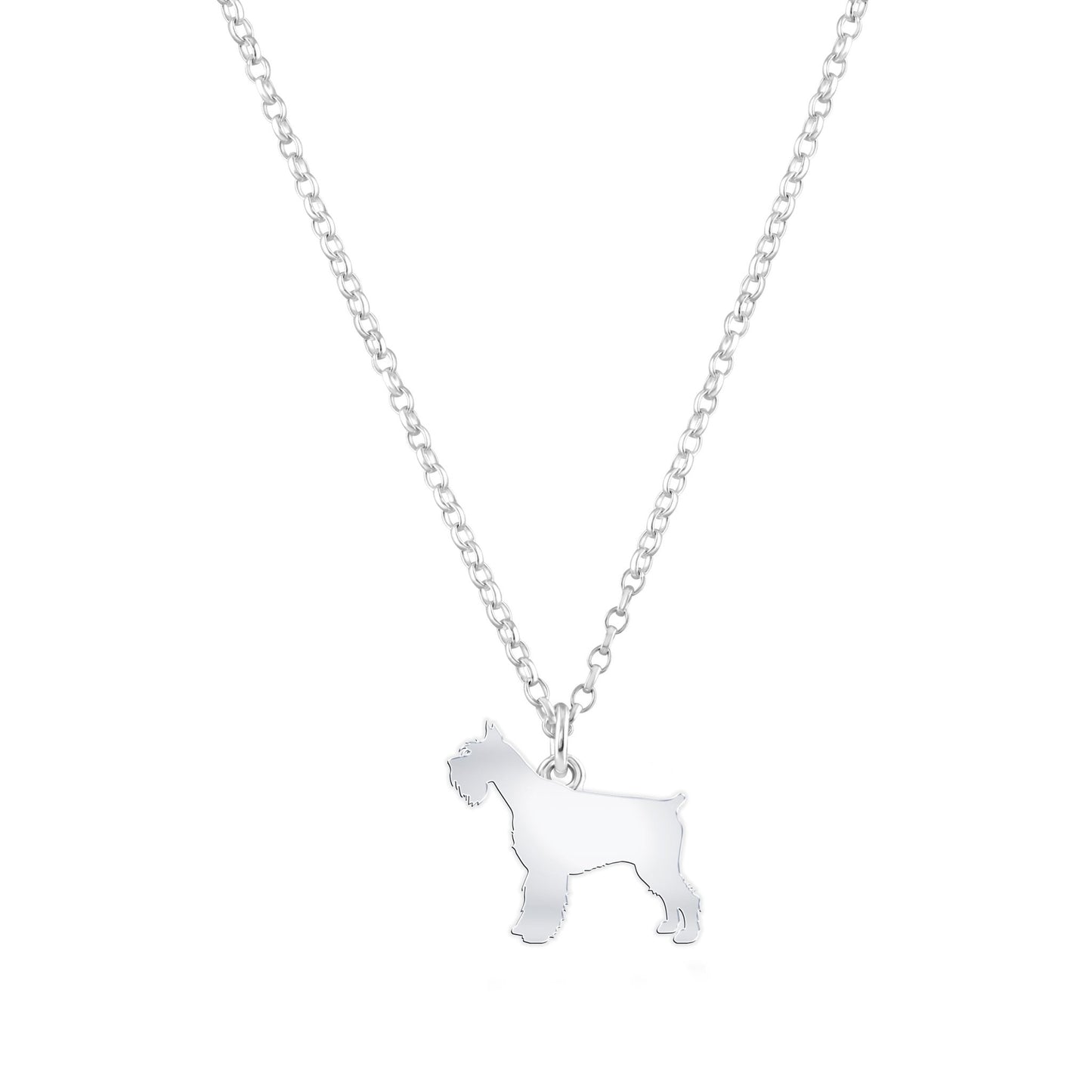 Giant Schnauzer Silhouette Silver Necklace - Personalised - MYLEE London