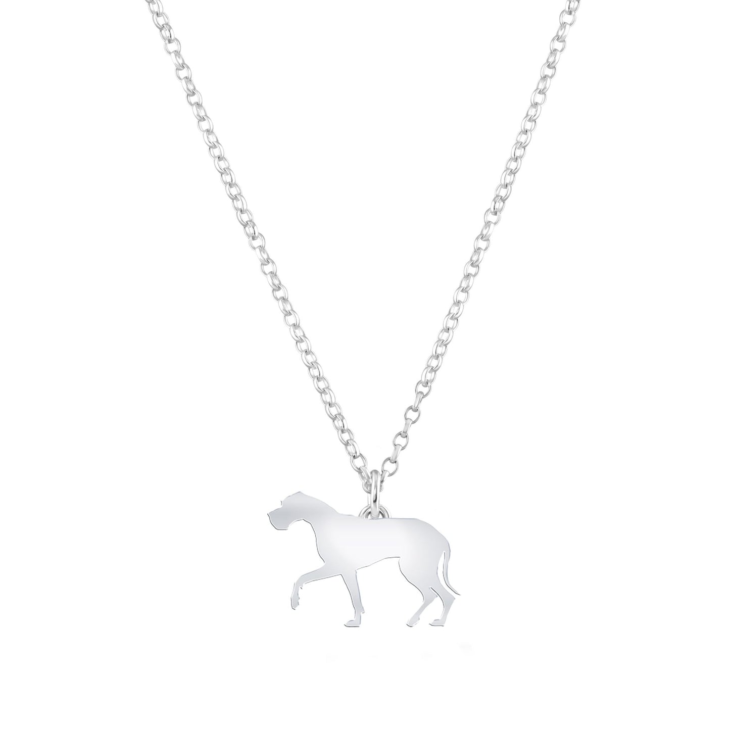 Great Dane Silhouette Silver Necklace - Personalised - MYLEE London