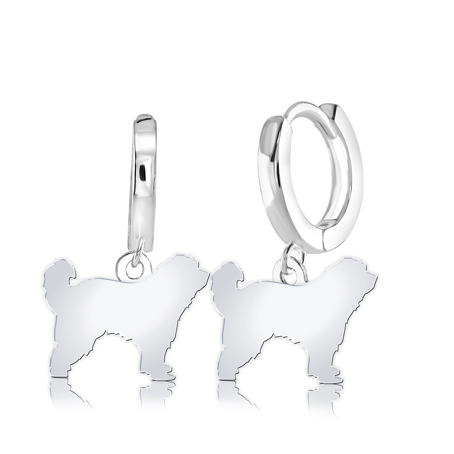 Great Pyrenees Silhouette Silver Earrings - MYLEE London