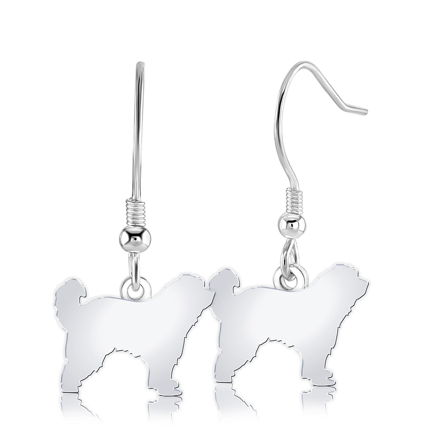 Great Pyrenees Silhouette Silver Earrings - MYLEE London