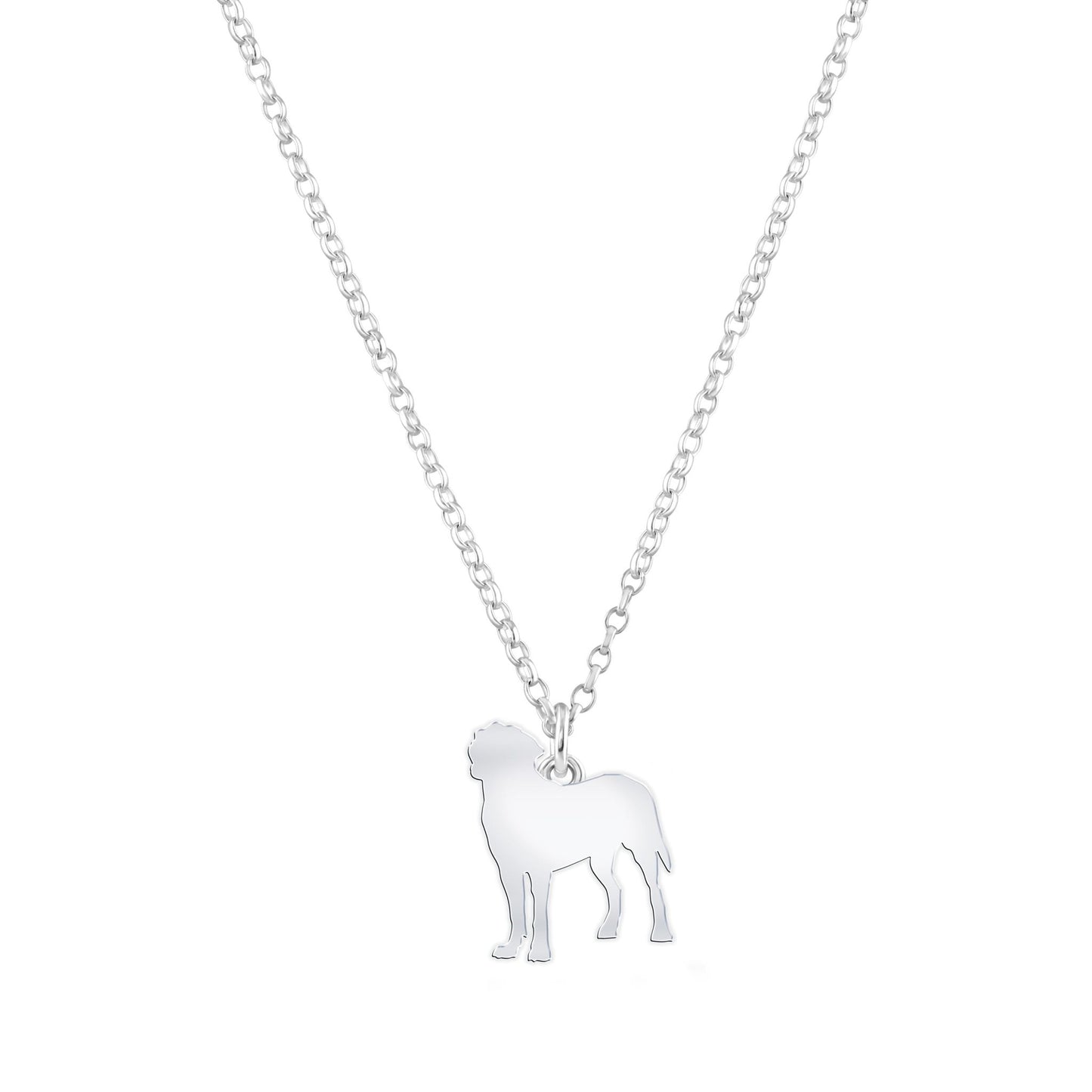 Great Swiss Mountain Dog Silhouette Silver Necklace - Personalised - MYLEE London