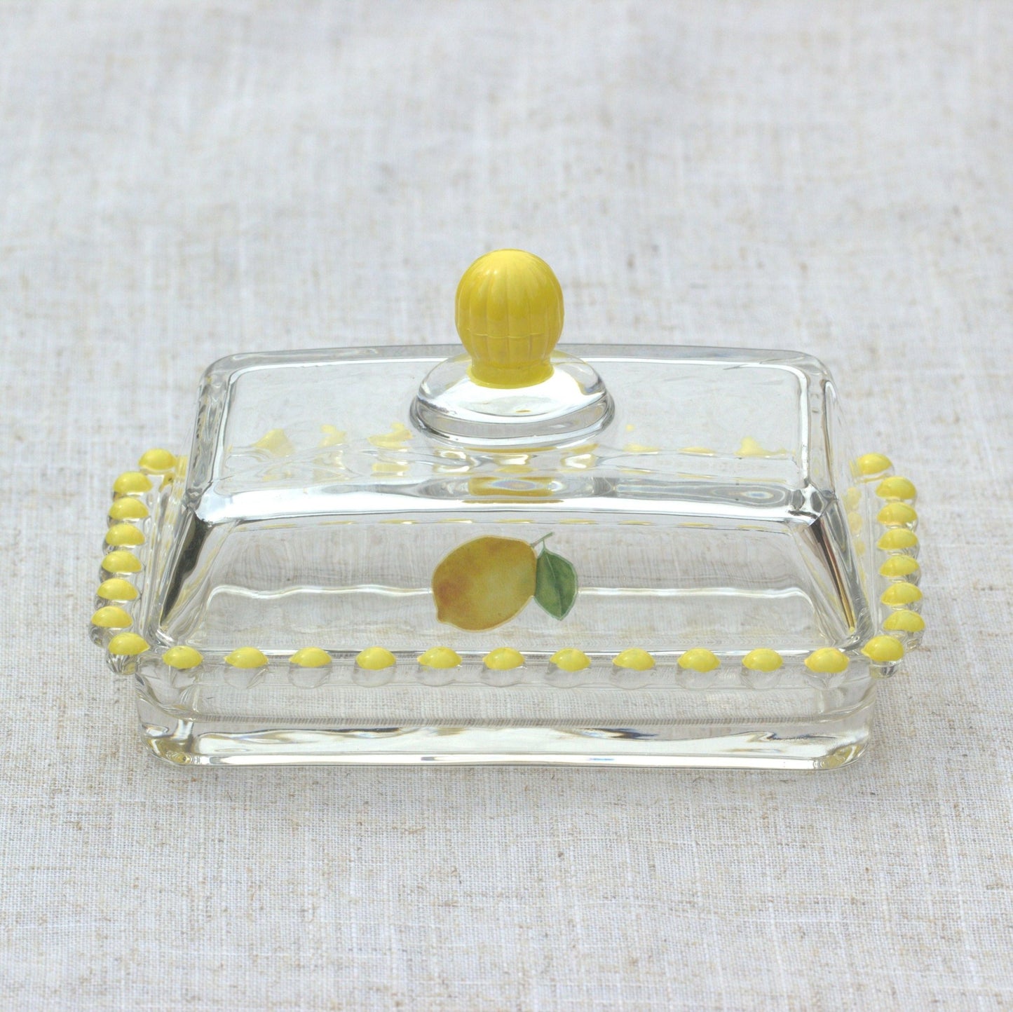 Hand Painted Glass Butter Dish - MYLEE London