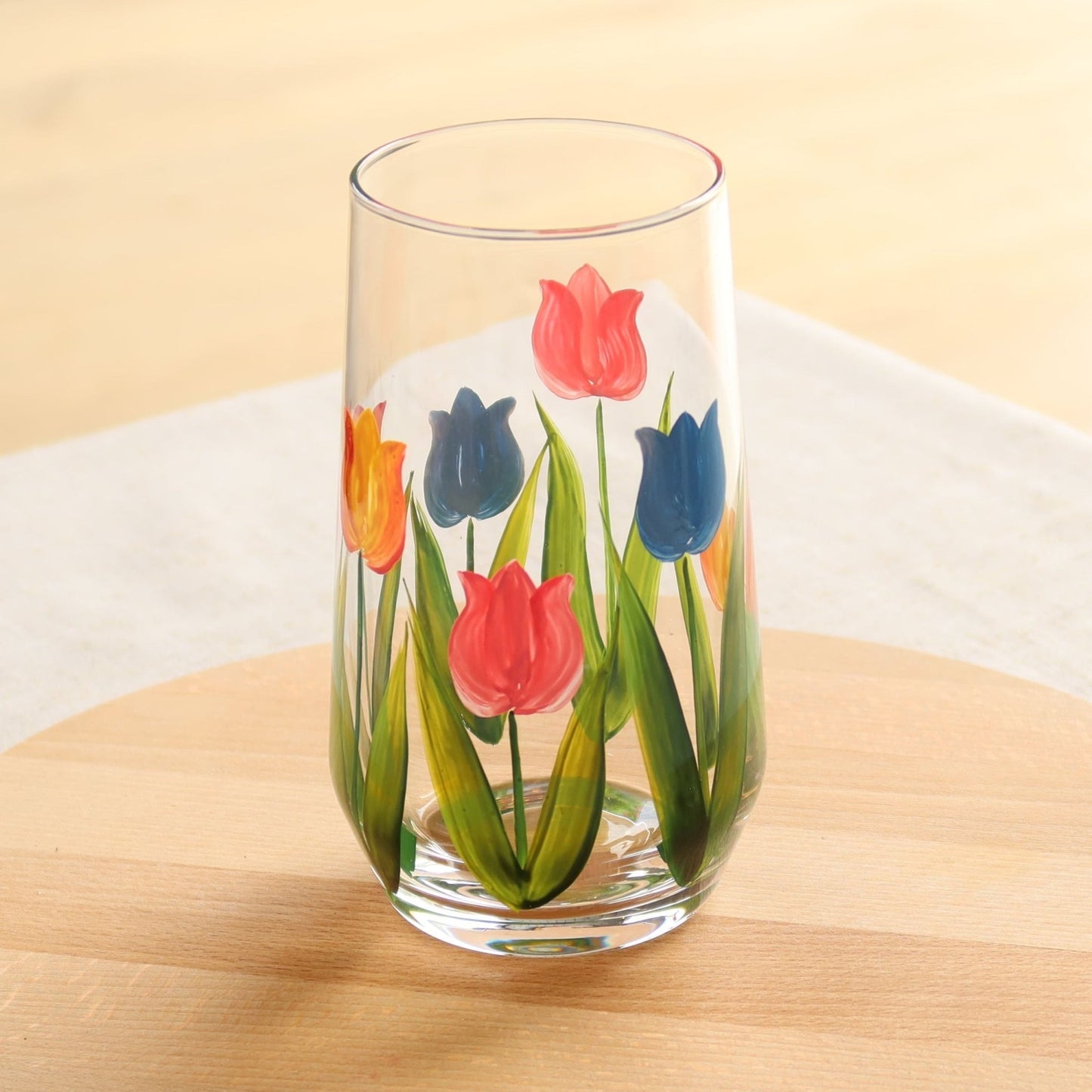 Hand Painted Tulip Drinking Glass - MYLEE London
