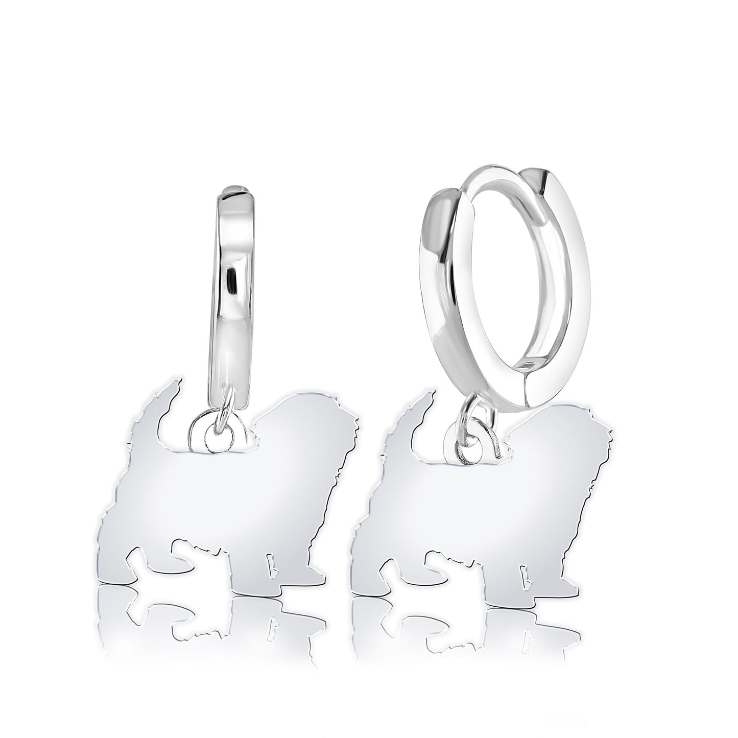 Havanese Silhouette Silver Earrings - MYLEE London