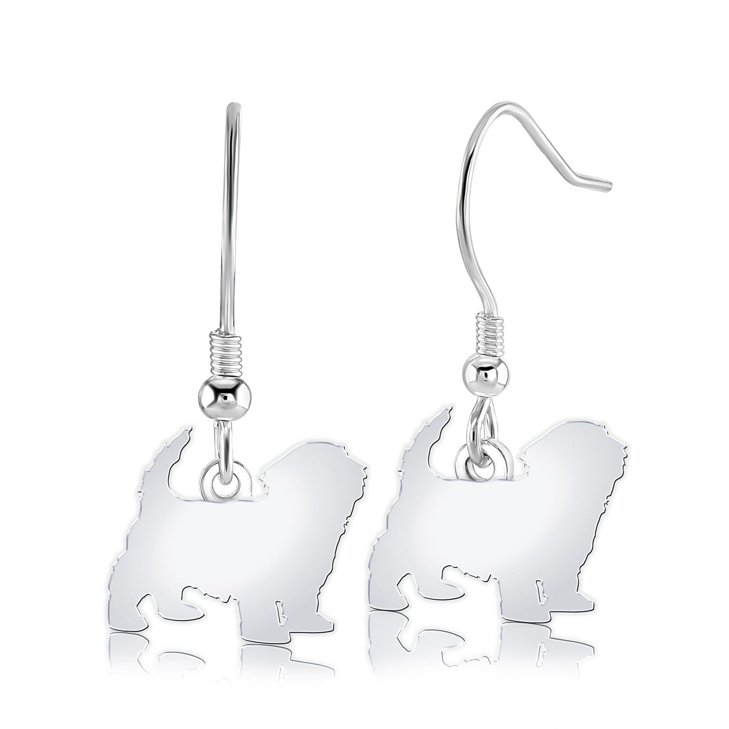 Havanese Silhouette Silver Earrings - MYLEE London